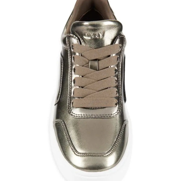 DKNY Beverley Metallic Low Top Platform Sneaker Size 8