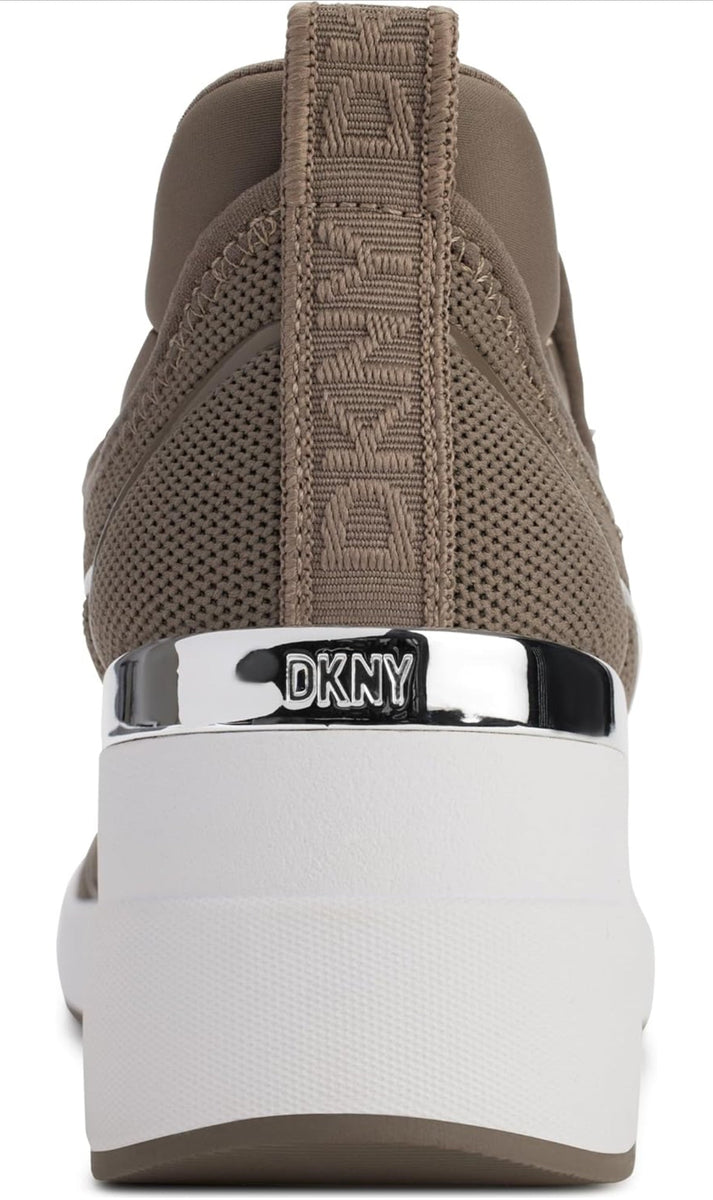 DKNY Pecola Slip-On Wedge Sneaker in Brown size 8m