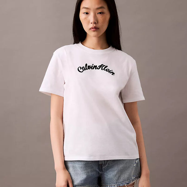 Calvin Klein Felt Logo Script Classic Tee size L