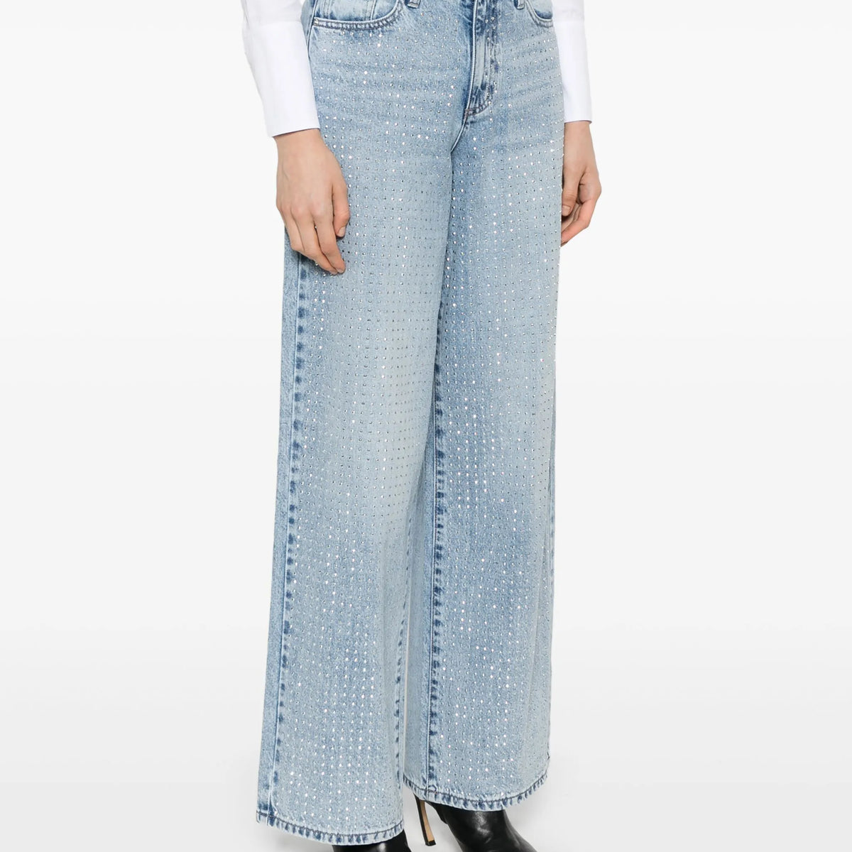 DKNY Shimmery straight-leg cropped jeans size 40