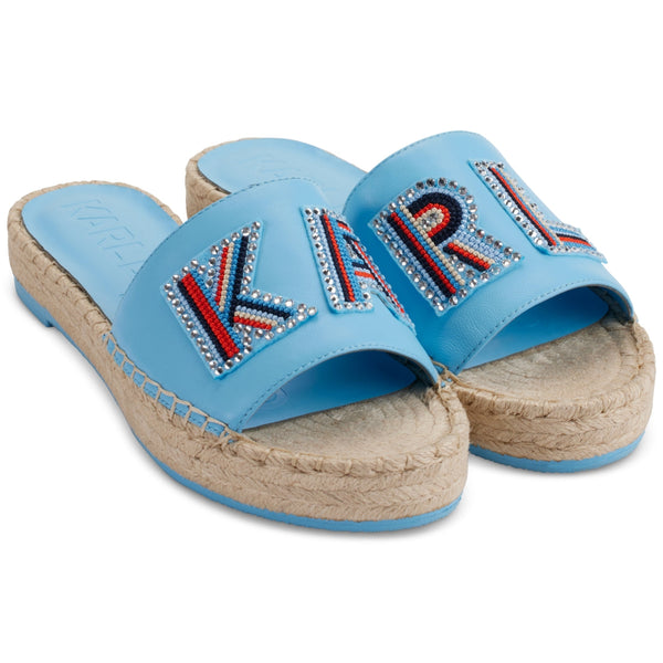 KARL LAGERFELD Caine Platform Espadrille In Baltic Blue size 6.5