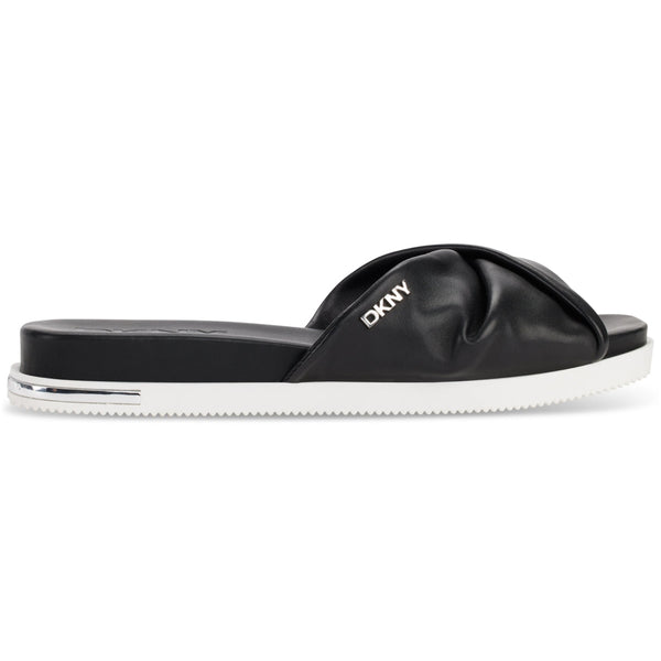 DKNY Women's Jezebel Leather Crisscross Sandals In Black size 7.5