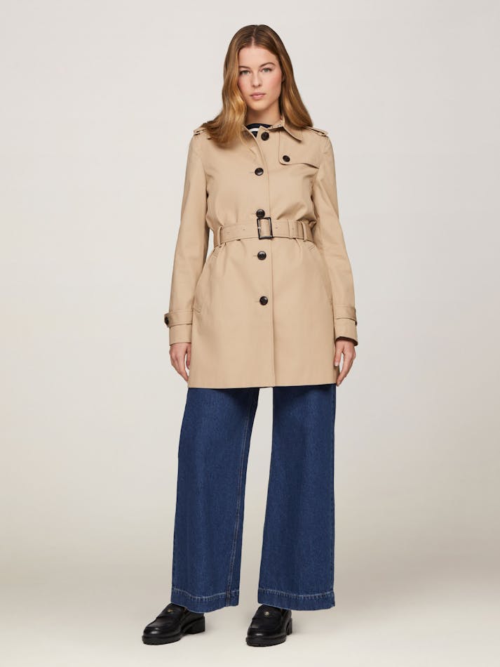 TOMMY HILFIGER HERITAGE TRENCH COAT IN BEIGE SIZE LARGE