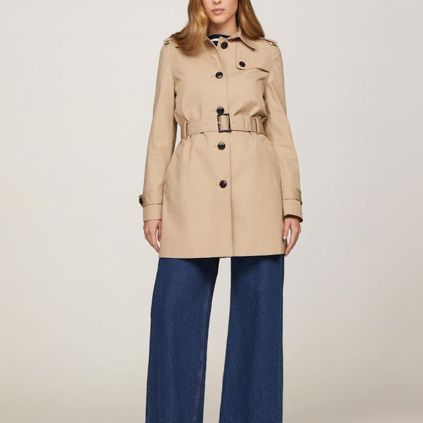 TOMMY HILFIGER HERITAGE TRENCH COAT IN BEIGE SIZE LARGE