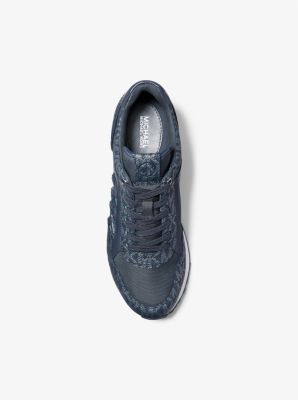 Michael Kors Maddy Two-Tone Logo Trainer navy sneakers