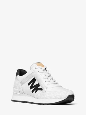 Michael Kors Maddy Two-Tone Logo Trainer white sneakers
