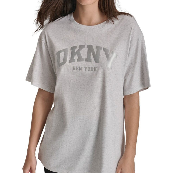 DKNY Sport Women Varsity Satin Logo T-Shirt size large