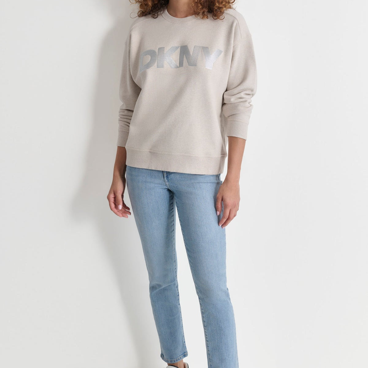 DKNY SEQUIN LOGO SWEATSHIRT M