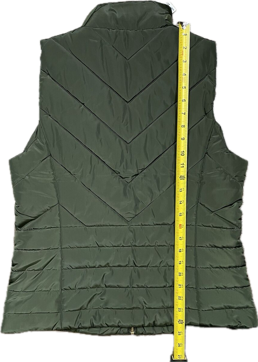 Michael Kors Women’s Puffer Vest Olive Green Quilted Size Medium