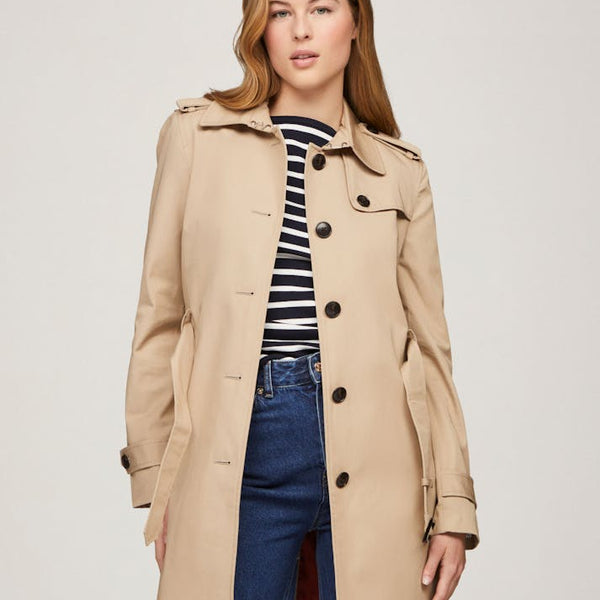TOMMY HILFIGER HERITAGE TRENCH COAT IN BEIGE SIZE LARGE