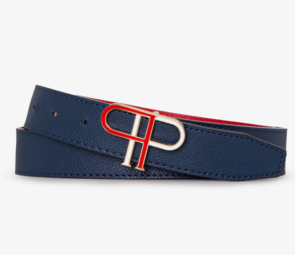 U.S Polo Assn. LADIES 30MM ENAMEL REVERSIBLE DOUBLE P BELT
