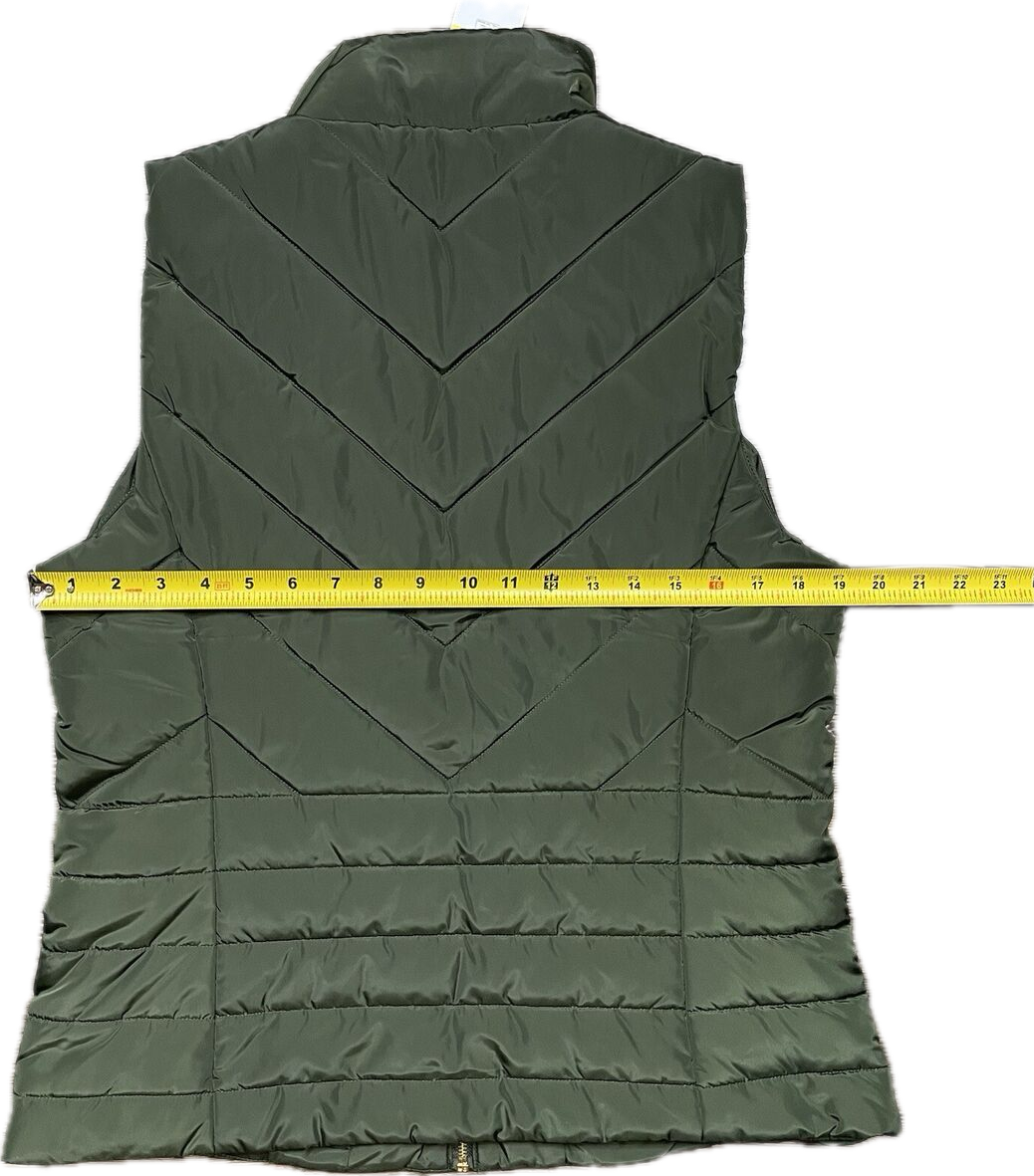 Michael Kors Women’s Puffer Vest Olive Green Quilted Size Medium