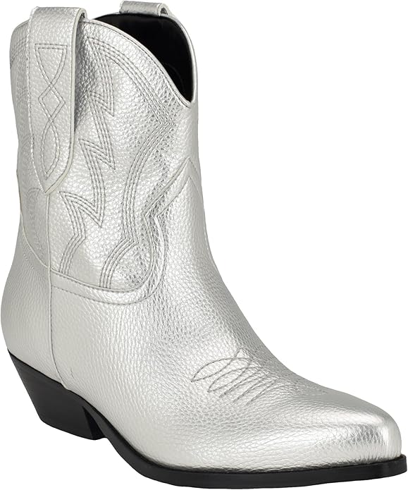 Guess Ginette Metallic Cowboy Booties