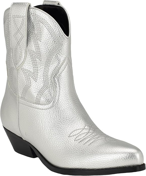 Guess Ginette Metallic Cowboy Booties