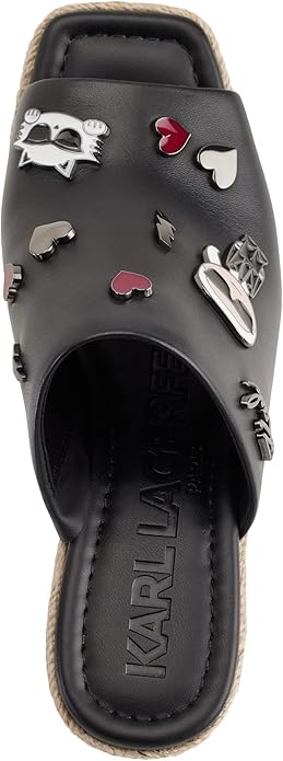 Karl Lagerfeld Paris Women's Corissa Pins Wedge Fun Sandal size 6.5