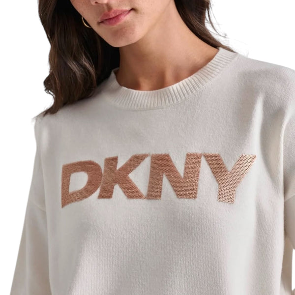 DKNY SEQUIN LOGO SWEATSHIRT M