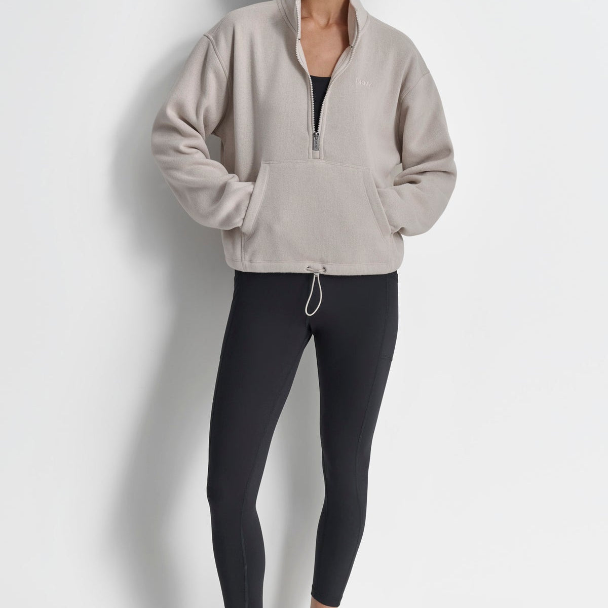 DKNY HALF ZIP FLEECE PULLOVER LARGE