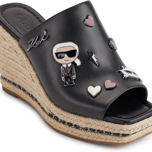 Karl Lagerfeld Paris Women's Corissa Pins Wedge Fun Sandal size 6.5