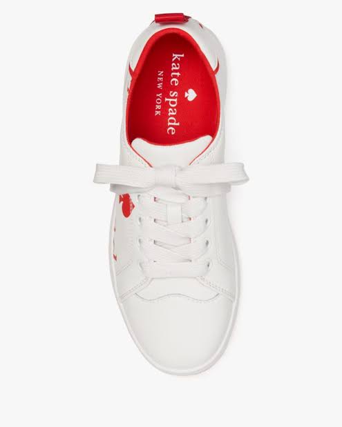 Kate spade Optic White/Pink Peppercorn Nikki sneaker size 9