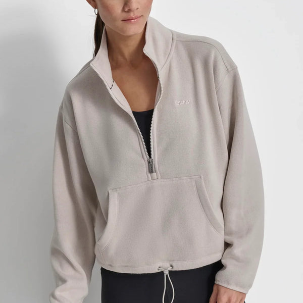 DKNY HALF ZIP FLEECE PULLOVER LARGE