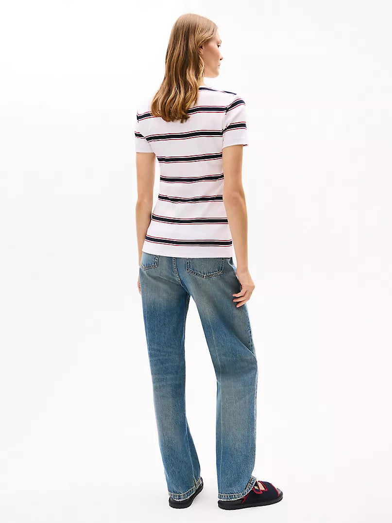 Tommy Hilfiger V-Neck Stripe Favorite T-Shirt size L