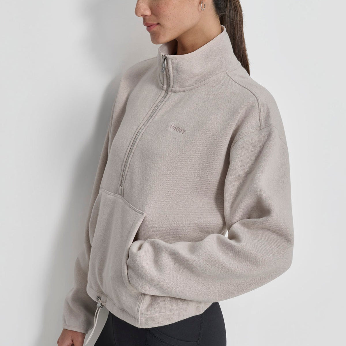 DKNY HALF ZIP FLEECE PULLOVER LARGE