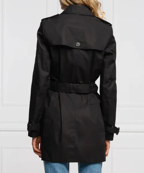 TOMMY HILFIGER HERITAGE TRENCH COAT IN BLACK SIZE MEDIUM