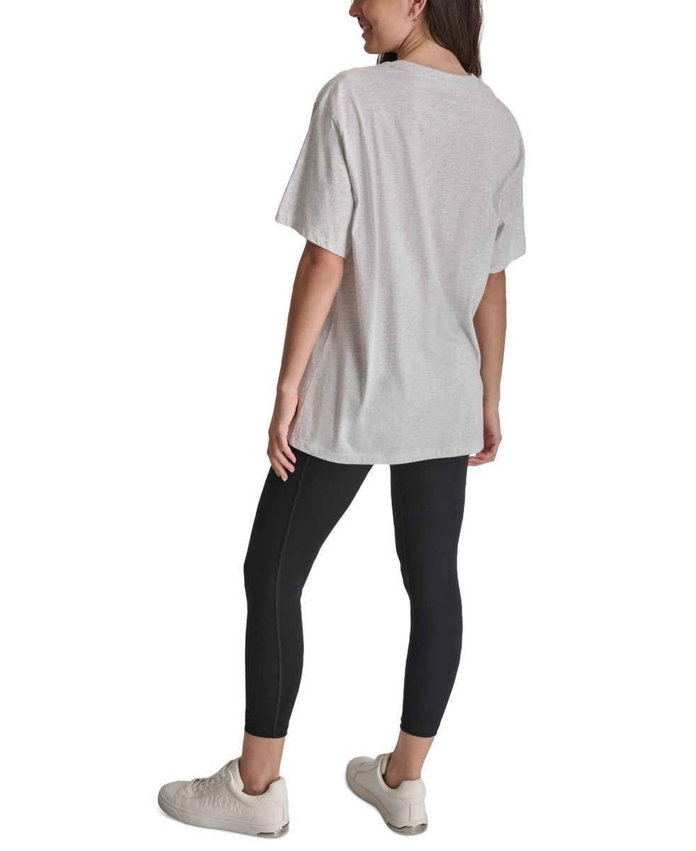 DKNY Sport Women Varsity Satin Logo T-Shirt size large