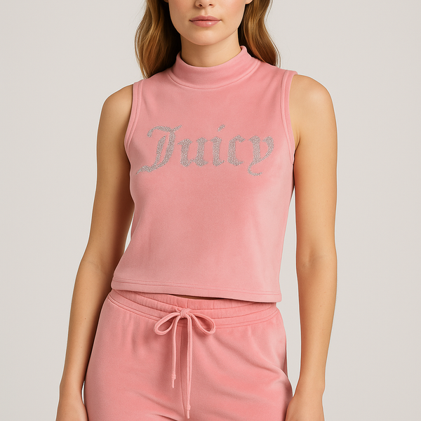 Juicy Couture Velour 2 Pcs Sleepwear PAJAMA Tank Pants Size S Pink Lemonade