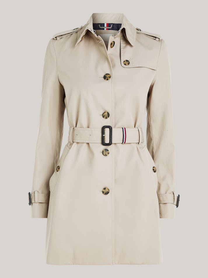 TOMMY HILFIGER HERITAGE TRENCH COAT IN BEIGE SIZE LARGE