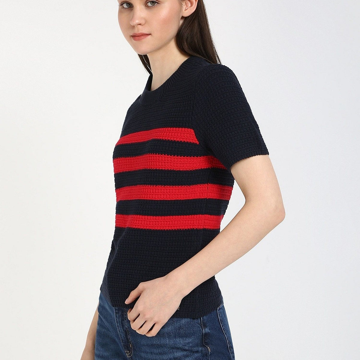 Tommy Hilfiger Gold Button Textured Knit Sweater size M