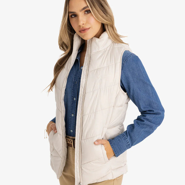 U.S. Polo Assn. Classic Puffer Vest in off white size L