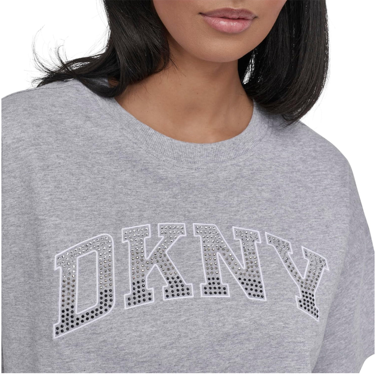 DKNY Women's Soft Rhinestone Ombre Varsity T-shirt size M