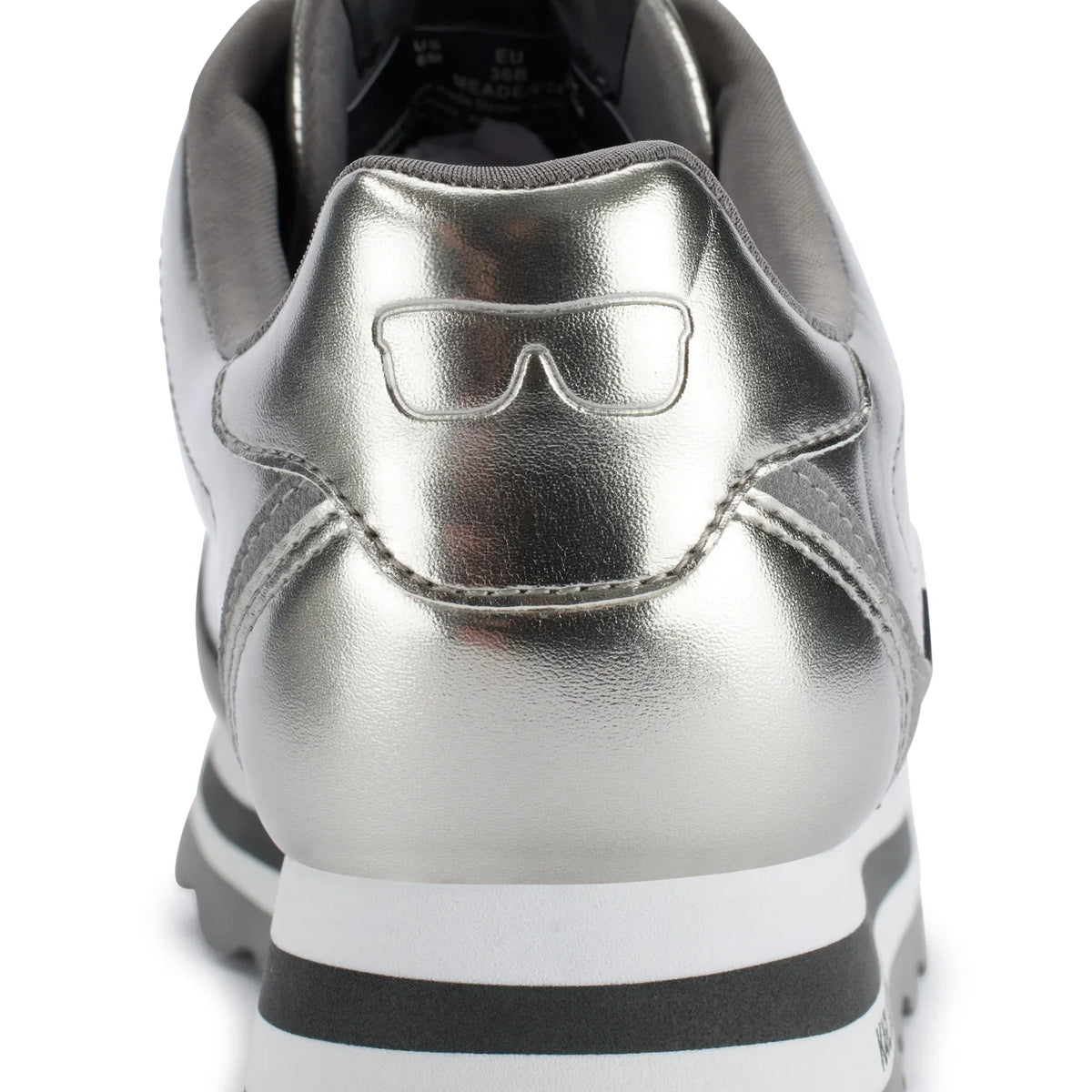 Karl Lagerfeld Paris Meade Low Top Logo Platform Sneakers silver size 37.5