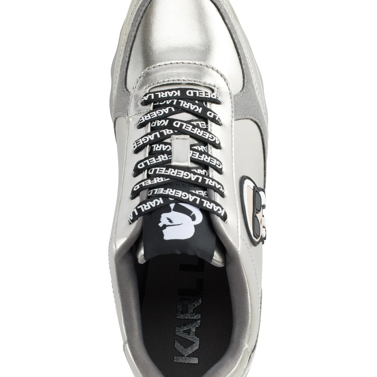 Karl Lagerfeld Paris Meade Low Top Logo Platform Sneakers silver size 37.5