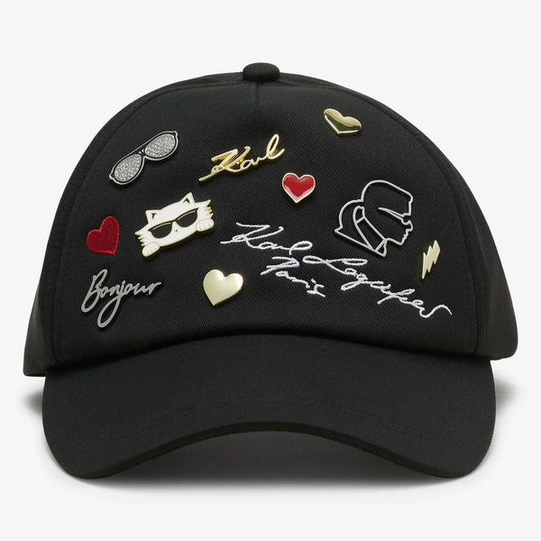 KARL LAGERFELD CATE PINS BASEBALL CAP