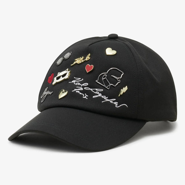 KARL LAGERFELD CATE PINS BASEBALL CAP