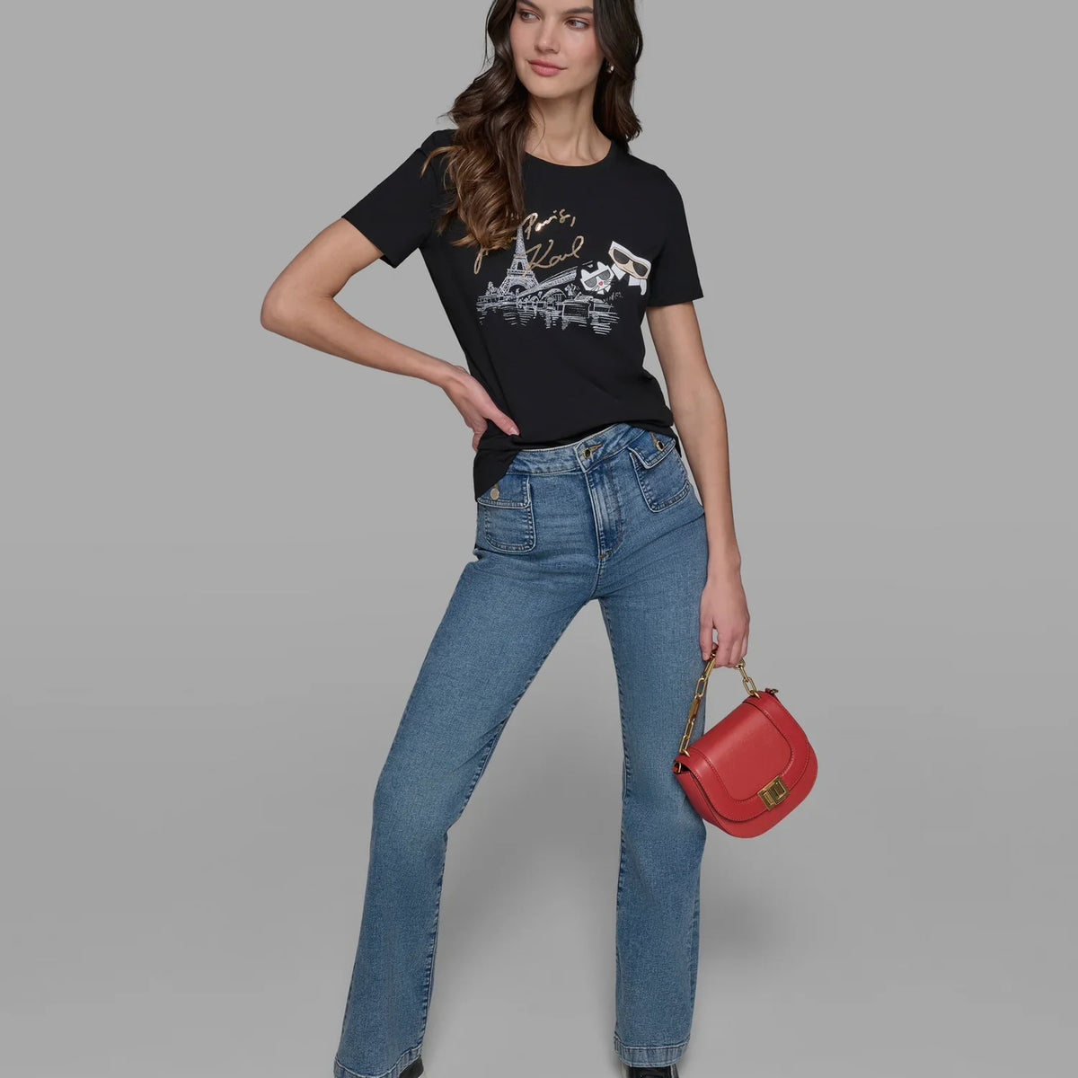 Karl Lagerfeld DUO IN PARIS TEE Black
