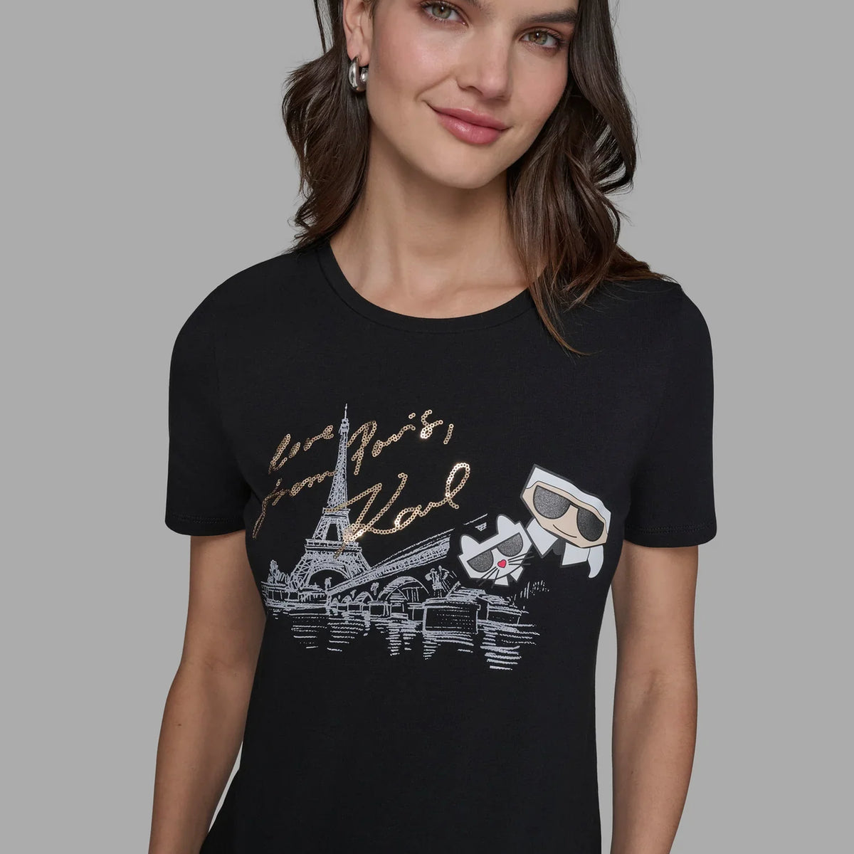 Karl Lagerfeld DUO IN PARIS TEE Black