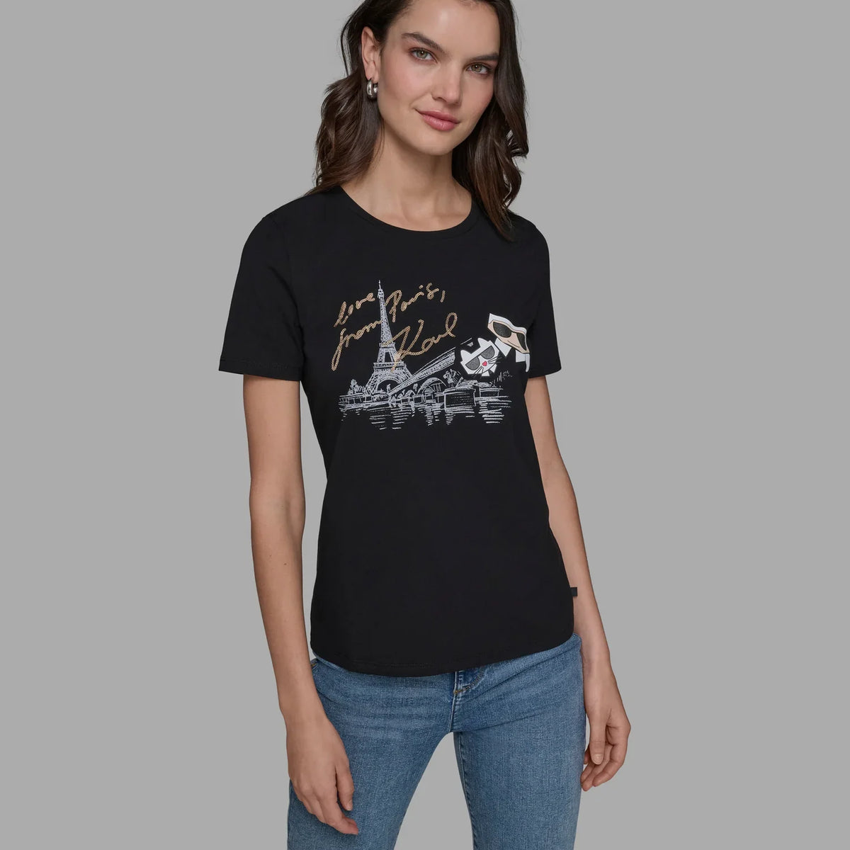 Karl Lagerfeld DUO IN PARIS TEE Black