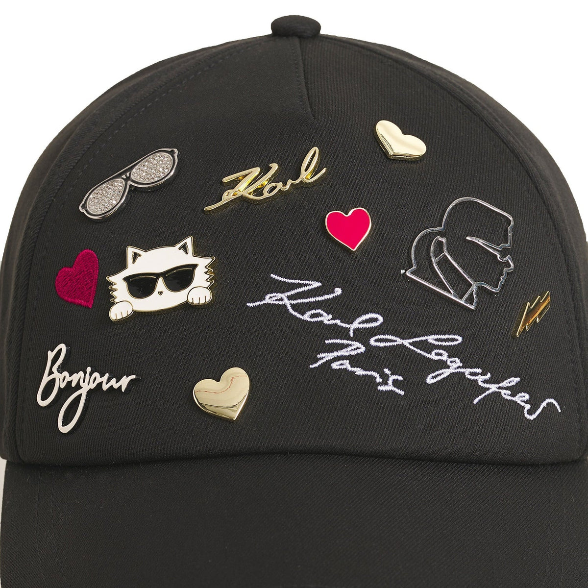 KARL LAGERFELD CATE PINS BASEBALL CAP