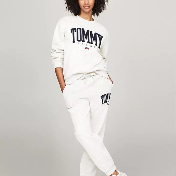 Tommy Hilfiger Embroidered TJ Varsity Logo Sweatshirt White M