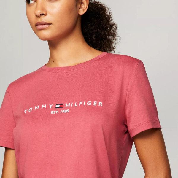 Tommy Hilfiger Embroidered Tommy Logo T-Shirt Light Crimson