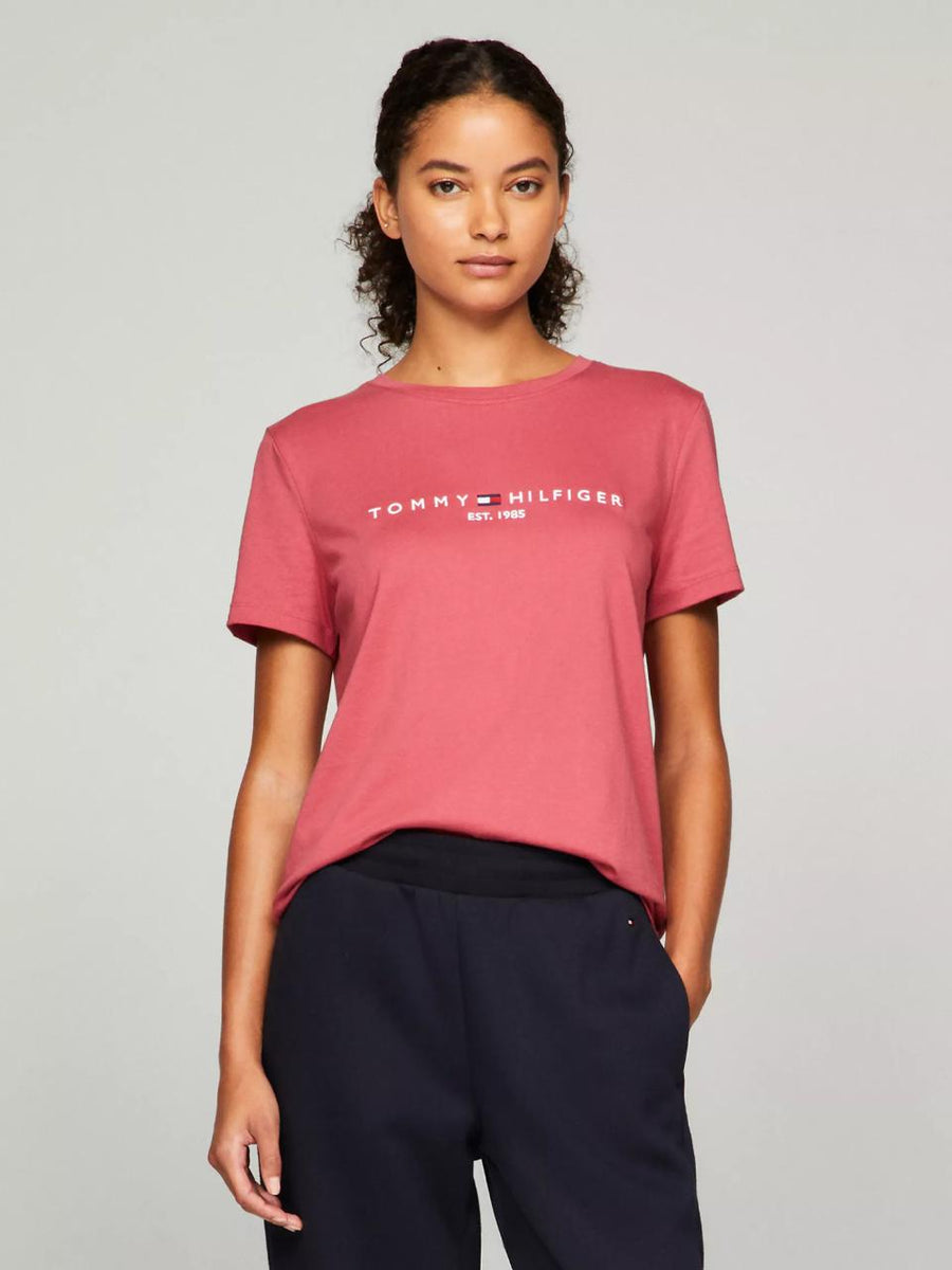 Tommy Hilfiger Embroidered Tommy Logo T-Shirt Light Crimson