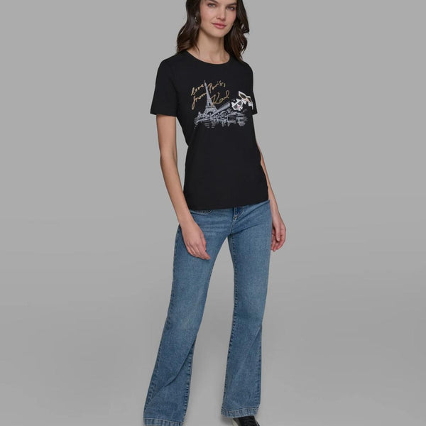 Karl Lagerfeld DUO IN PARIS TEE Black
