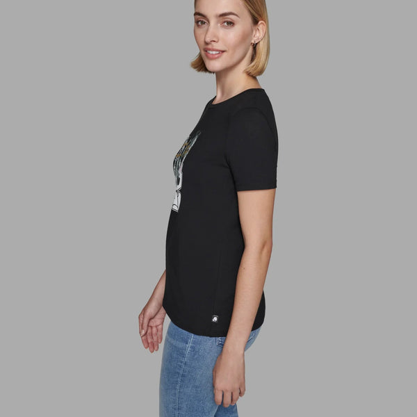 Karl Lagerfeld CHOUPETTE IN PARIS TEE Black
