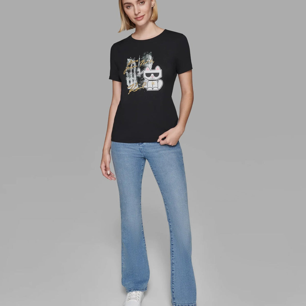 Karl Lagerfeld CHOUPETTE IN PARIS TEE Black