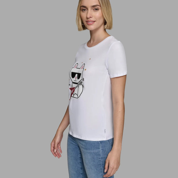Karl Lagerfeld ROCKER CHOUPETTE TEE White